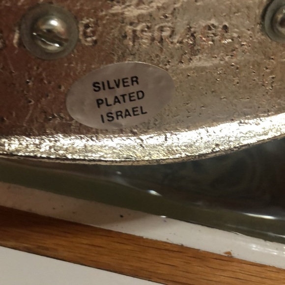 Vintage silver plated menorah featuring beautiful designs. Made in Israel. - Picture 8 of 11